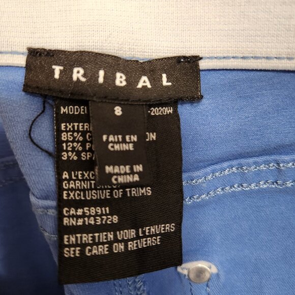 Tribal Comfort Stretch Fly Front Pants Periwinkle Blue 8 - Picture 2 of 5